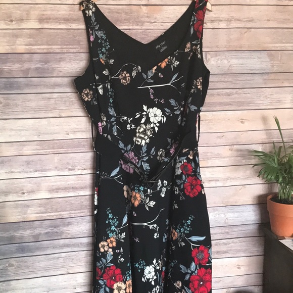 city chic black floral dress